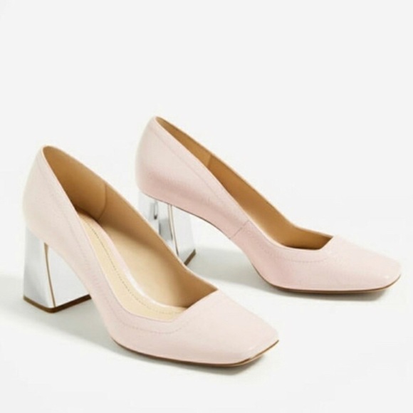 silver block court heels
